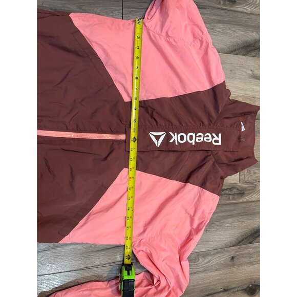 Reebok Womens Colorblock Windbreaker Jacket Pink & Maroon Nylon Polyester Zip-Up - Picture 3 of 6